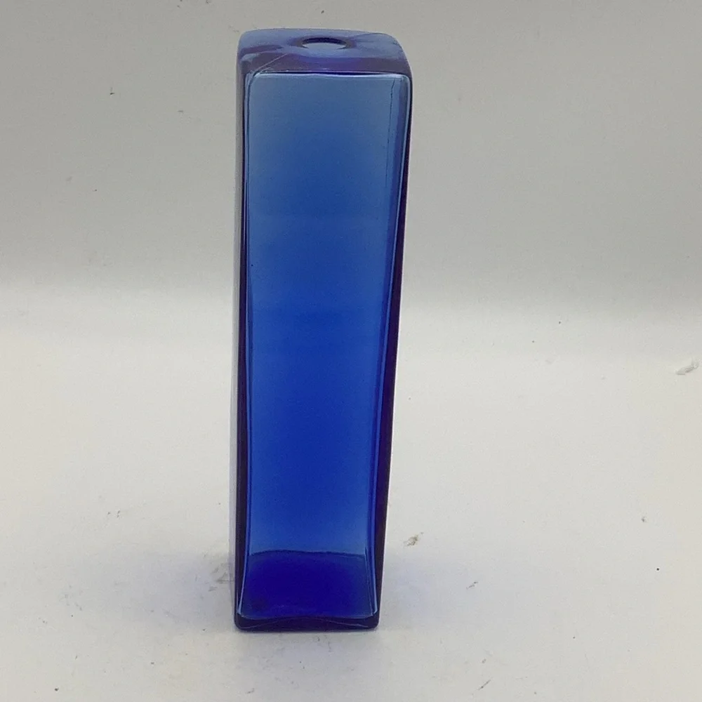 Cobalt Blue Glass Square Shaped Vase